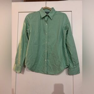 Lauren by Ralph Lauren Green Checkered Button-Up Shirt M Women’s